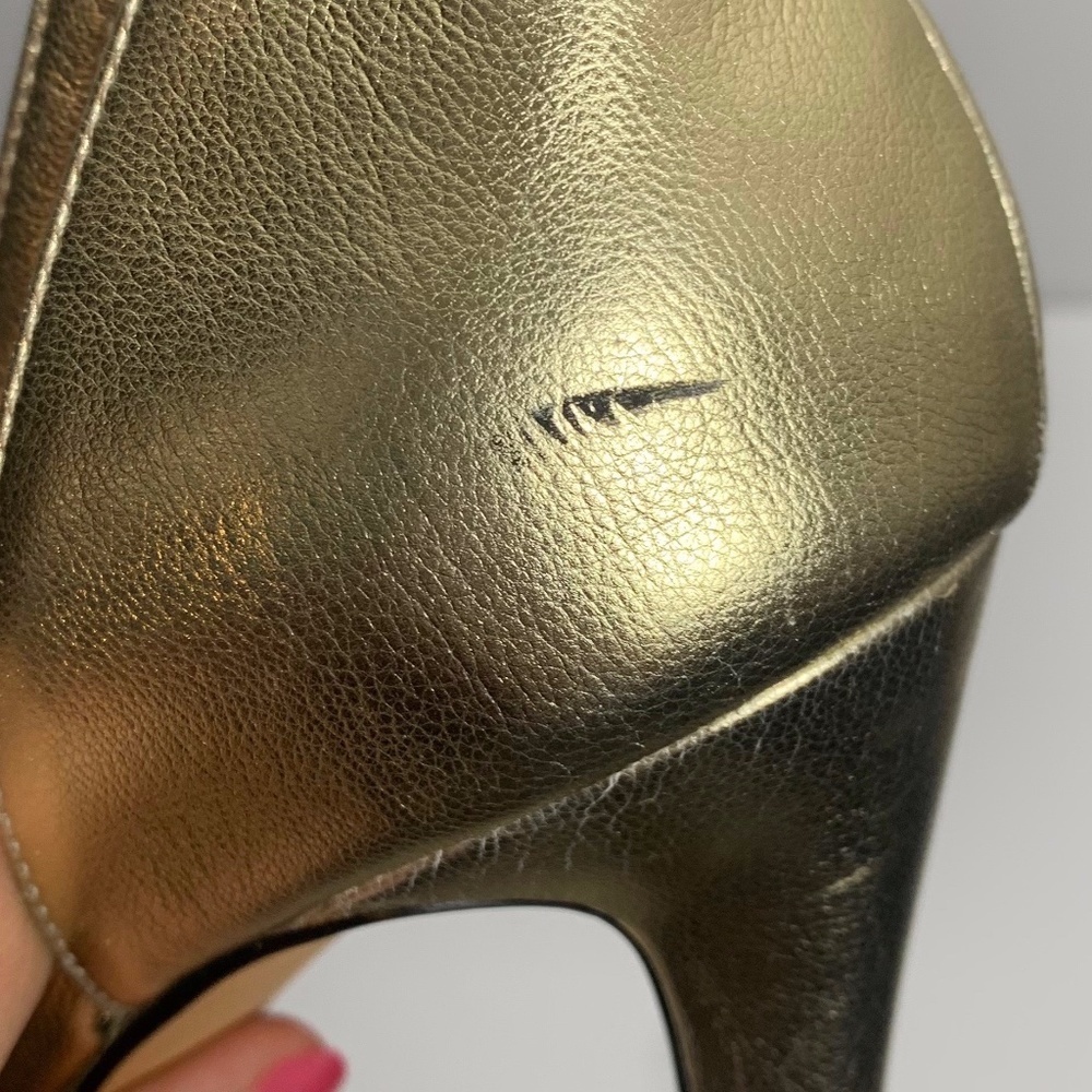 Topshop Gold Ankle Strap Heeled Sandal - Picture 5 of 8